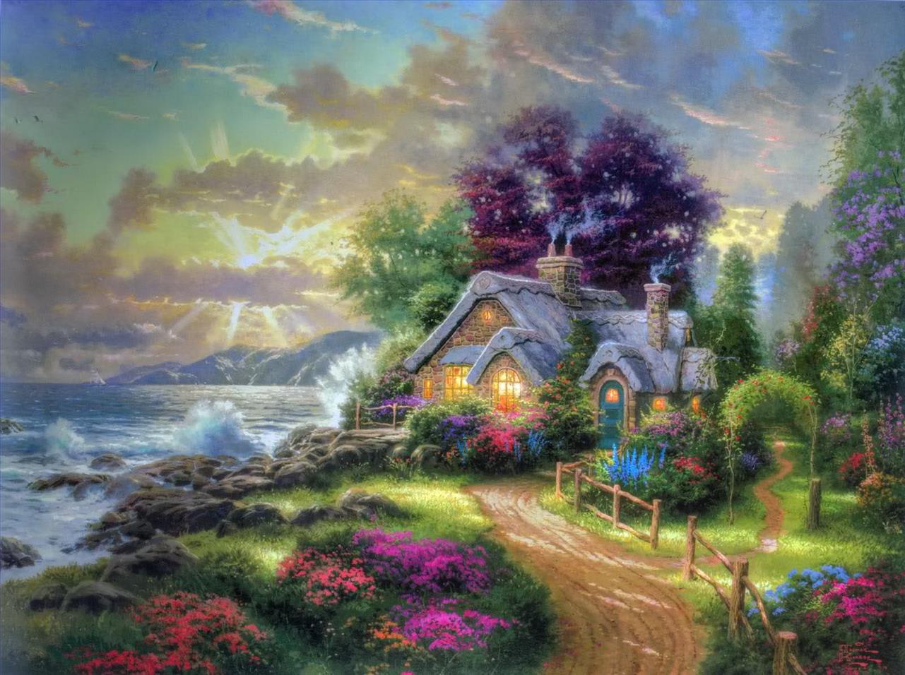 A New Day Dawning Thomas Kinkade Oil Paintings